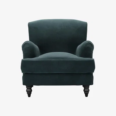 Sofa.com Snowdrop Armchair in Deep Forest Aquaclean Clever Velvet