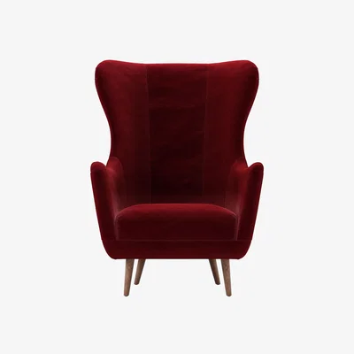 Sofa.com Louis Armchair in Claret Cotton Matt Velvet - sofa.com