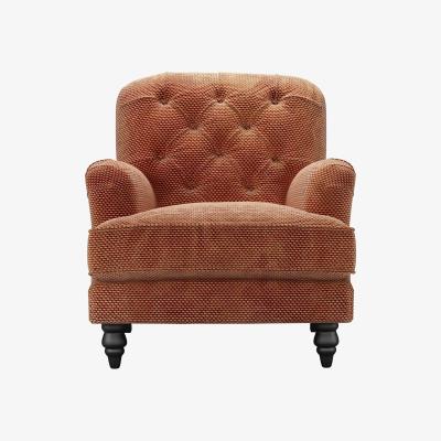 Sofa.com Snowdrop Button Back Armchair in Pomegranate Bubble Velvet
