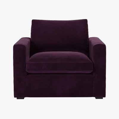 Sofa.com Long Island Slim Small Armchair in Damson Smart Velvet