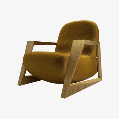 Sofa.com Hockney Armchair in Nefertiti Gold Cotton Matt Velvet - sofa.com