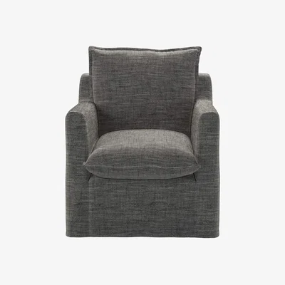 Sofa.com Anders Armchair in Liquorice Baylee Multi-Tone Viscose Linen