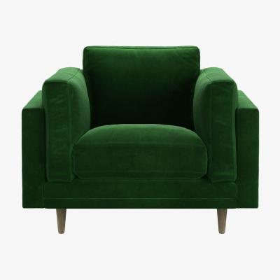 Sofa.com Marco Armchair in Putting Green Aquaclean Clever Velvet