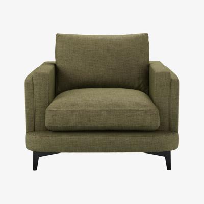 Sofa.com Boston Squared Arm Armchair in Thyme Florence Textured Weave