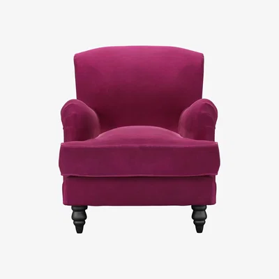 Sofa.com Snowdrop Small Armchair in Persian Rose Smart Velvet