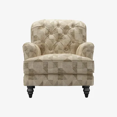 Sofa.com Snowdrop Button Back Armchair in Desert Pyramid Textured Weave - sofa.com