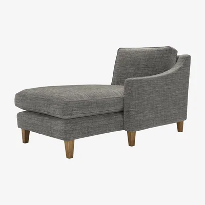 Sofa.com Iggy RHF Chaise Armchair in Liquorice Baylee Multi-Tone Viscose Linen