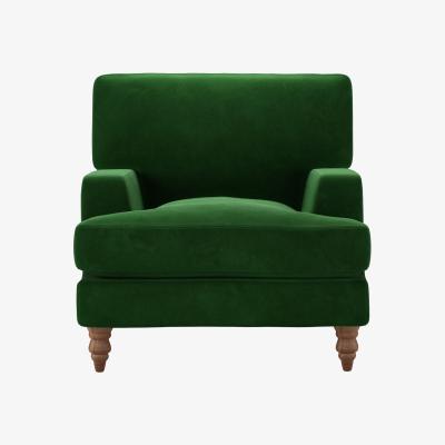 Sofa.com Isla Armchair in Putting Green Aquaclean Clever Velvet