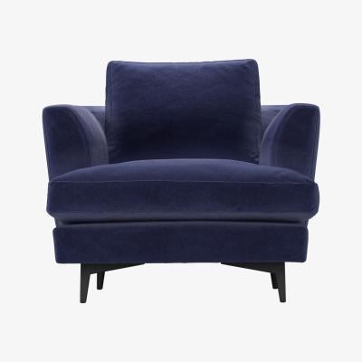 Sofa.com Lars Armchair in Prussian Blue Cotton Matt Velvet