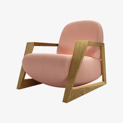 Sofa.com Hockney Armchair in Sakura Pink Organic Smart Cotton
