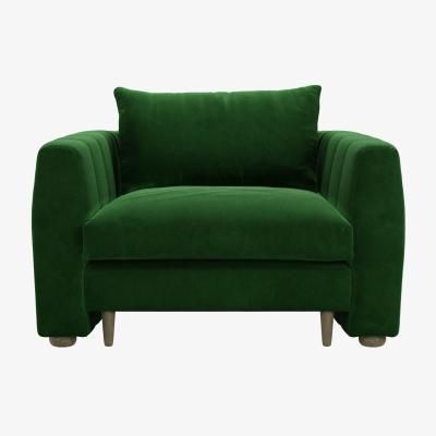 Sofa.com Tiffany Armchair in Putting Green Aquaclean Clever Velvet