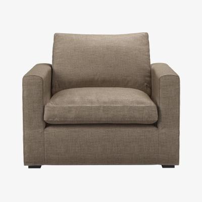 Sofa.com Long Island Slim Small Armchair in Greige Florence Textured Weave