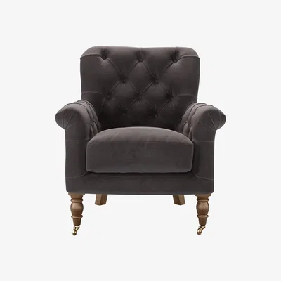 Sofa.com Poppy Armchair in Shale Aquaclean Clever Velvet
