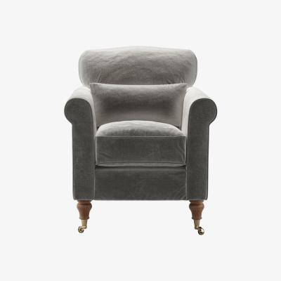 Sofa.com Dahlia Armchair in Squirrel Cotton Matt Velvet - sofa.com