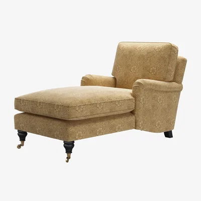 Sofa.com Bluebell Chaise Armchair in Marigold Velvet Ochre