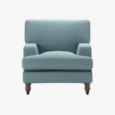 Sofa.com Perfectly Pristine Isla Small Armchair in Lagoon Brushed Linen Cotton - sofa.com