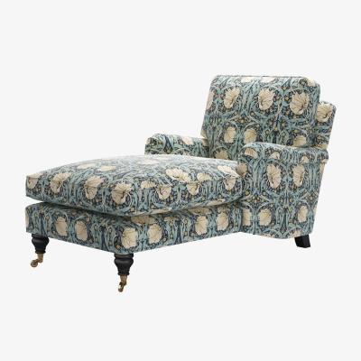 Sofa.com Bluebell Chaise Armchair in Pimpernel Velvet Indigo