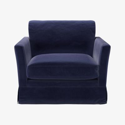 Sofa.com Otto Armchair in Prussian Blue Cotton Matt Velvet
