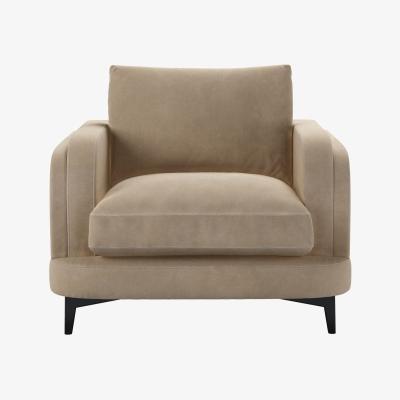 Sofa.com Boston Curved Arm Armchair in Fawn Aquaclean Clever Velvet
