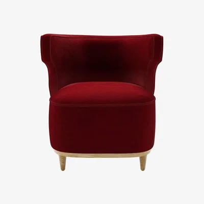 Sofa.com Edie Armchair in Claret Pure Cotton Matt Velvet - sofa.com