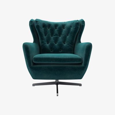 Sofa.com Nearly New Ernest Swivel Armchair in Jade Smart Velvet - sofa.com