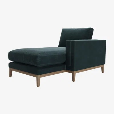 Sofa.com Costello  RHF Chaise Armchair in Deep Forest Aquaclean Clever Velvet