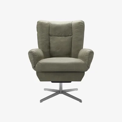 Sofa.com Ellora Swivel Armchair in Matcha Powdered Leather