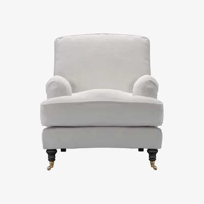 Sofa.com Perfectly Pristine Bluebell Armchair in Alabaster Brushed Linen Cotton - sofa.com