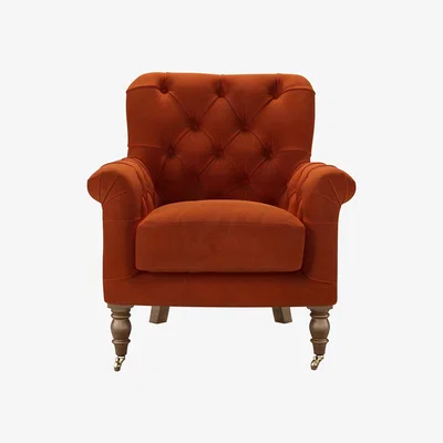 Sofa.com Poppy Armchair in Brick Aquaclean Clever Velvet