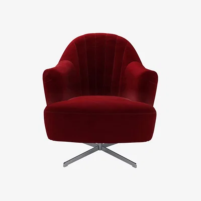 Sofa.com Ariel Armchair in Claret Pure Cotton Matt Velvet - sofa.com