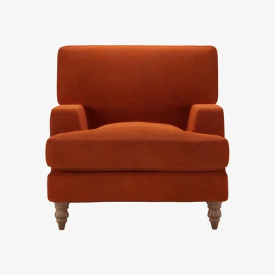 Sofa.com Isla Armchair in Brick Aquaclean Clever Velvet