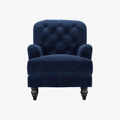 Sofa.com Snowdrop Button Back Small Armchair in Port Royal Aquaclean Clever Chenille