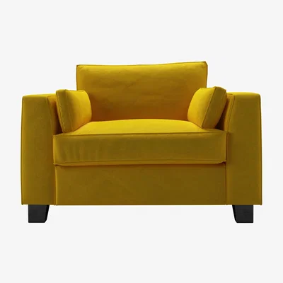 Sofa.com Bowie Loveseat in Canary Cotton Matt Velvet - sofa.com