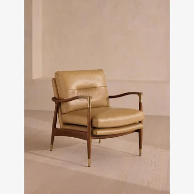 Soho Home Theodore Armchair, Leather, Honey, UK