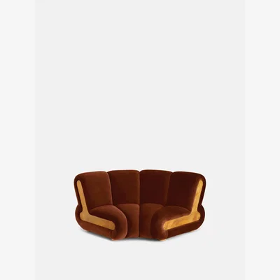 Soho Home Noelle Modular Curved Armchair, Velvet Rust