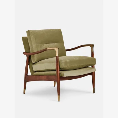 Soho Home Theodore Armchair, Velvet Lichen