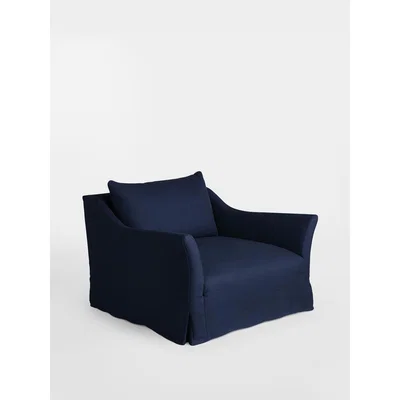 Soho Home Roma Loveseat, Linen Dark Navy