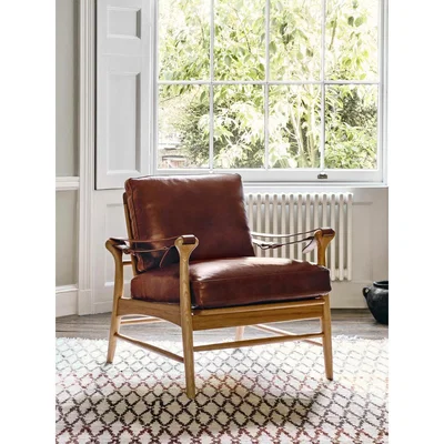 Soho Home Campden Arm Chair, Tan Leather UK
