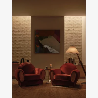 Soho Home Aubin Armchair, Velvet, Rust