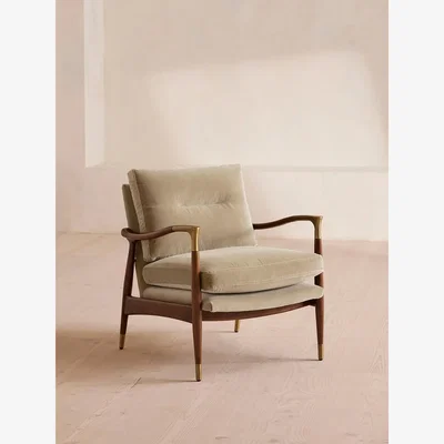 Soho Home Theodore Armchair, Velvet, Oyster, UK
