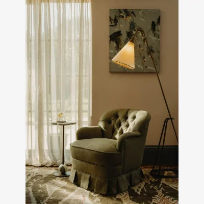 Soho Home Rosie Armchair, Linen, Sage, UK