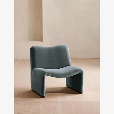 Soho Home Lovett Armchair, Velvet, Grey Blue