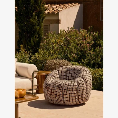Soho Home Garret Outdoor Armchair, Elitis Farniente, Monochrome, UK
