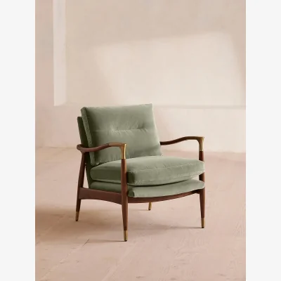 Soho Home Theodore Armchair, Velvet, Seafoam, UK