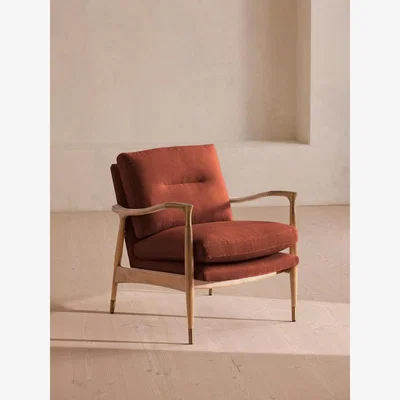 Soho Home Theodore Oak Armchair, Linen, Sienna