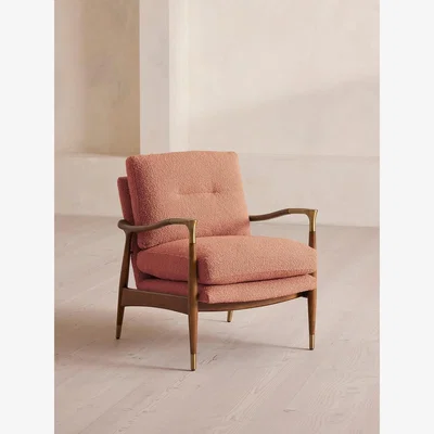 Soho Home Theodore Armchair, Textured Wool Boucle, Coral