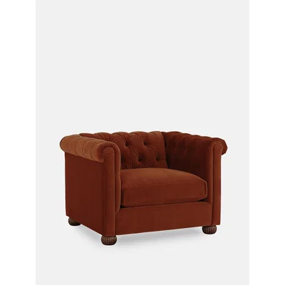 Soho Home Aderyn Chesterfield Chair, Velvet Rust