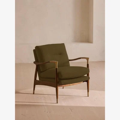 Soho Home Theodore Armchair, Linen, Olive