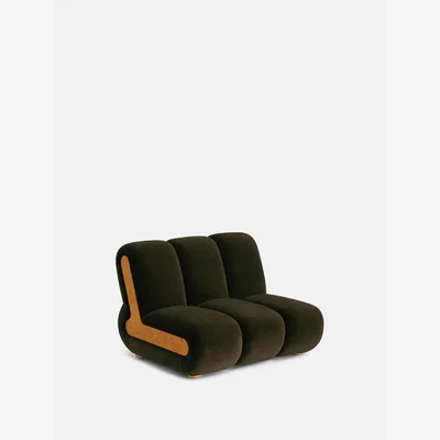 Soho Home Noelle Modular Armchair, Velvet Olive