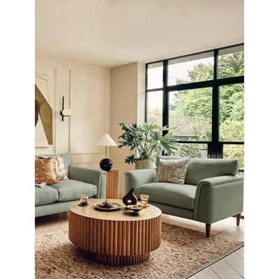 Soho Home Reya Loveseat Linen, Loden